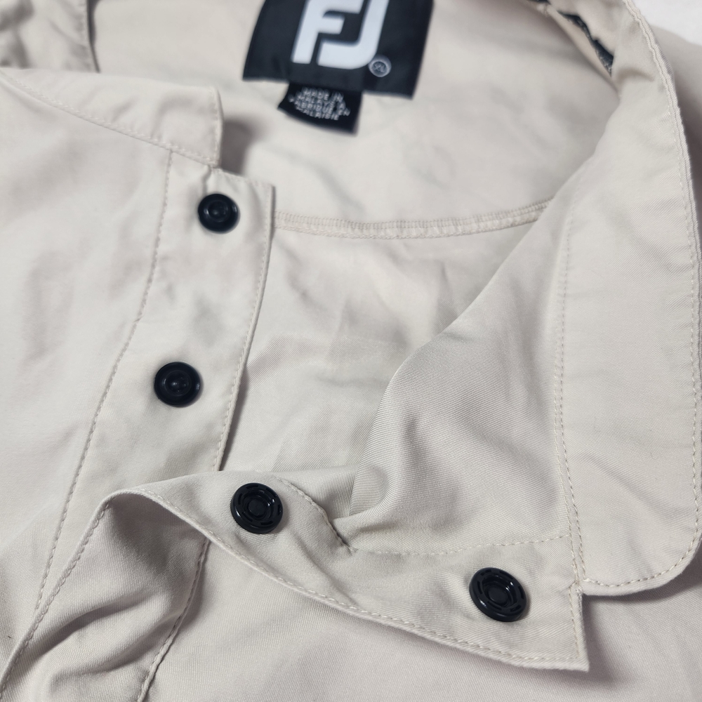 FootJoy Golf Windbreaker Pullover Jacket Men's XL Beige 1/4 Snap Windshirt - Picture 15 of 15